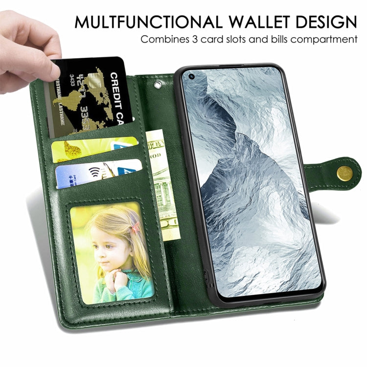 For OPPO Realme GT Master Solid Color Leather Buckle Phone Case with Lanyard & Photo Frame & Card Slot & Wallet & Stand Function