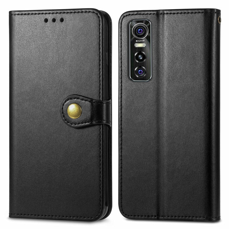 For vivo S7e Solid Color Leather Buckle Phone Case