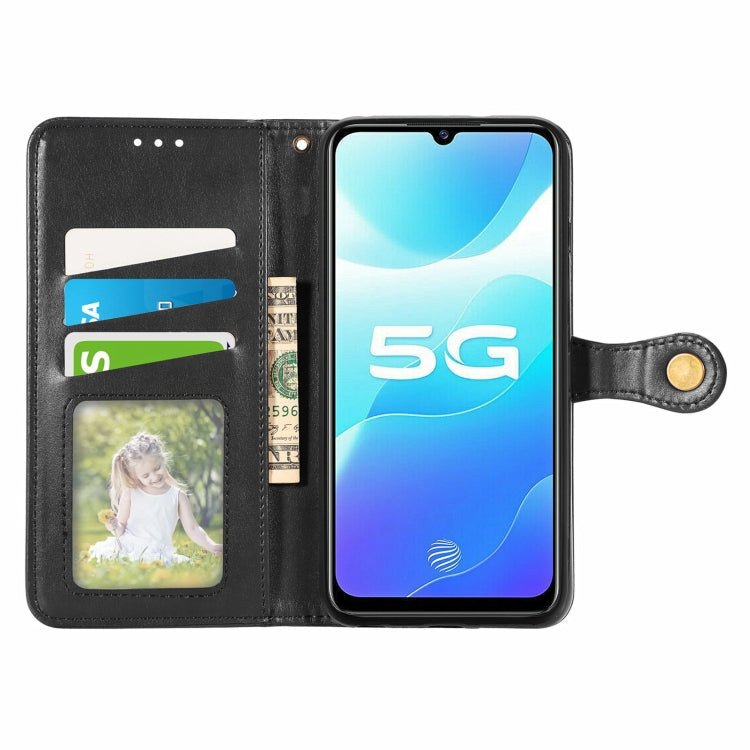 For vivo S7e Solid Color Leather Buckle Phone Case