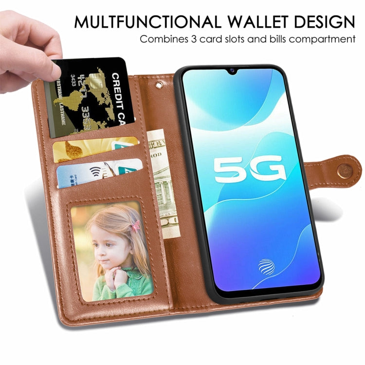 For vivo S7e Solid Color Leather Buckle Phone Case