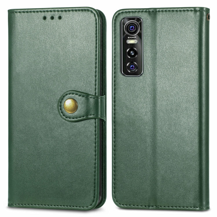 For vivo S7e Solid Color Leather Buckle Phone Case