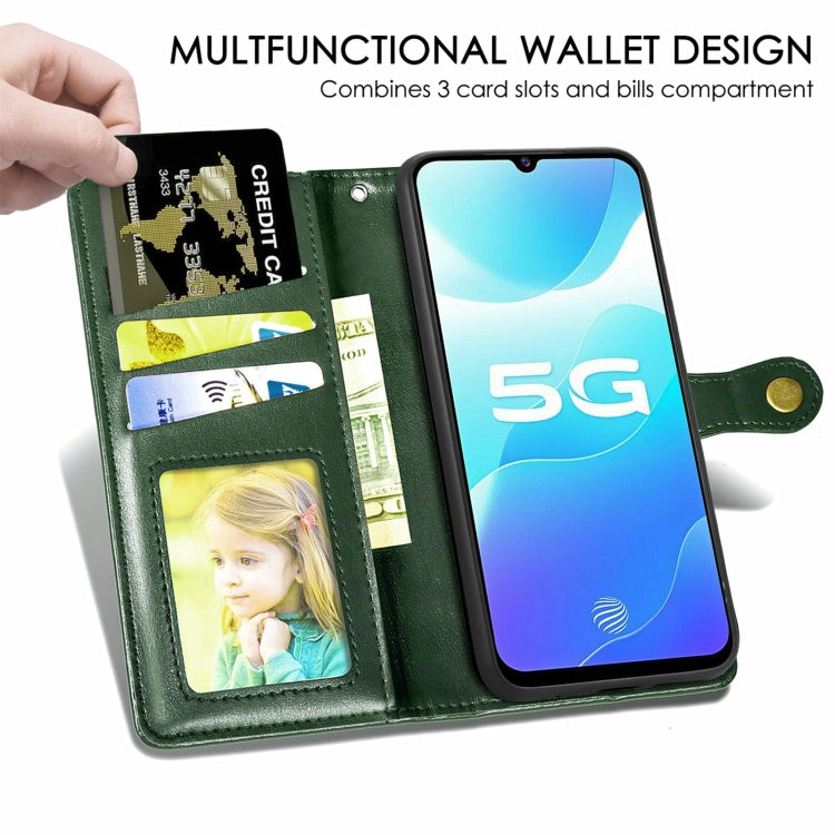 For vivo S7e Solid Color Leather Buckle Phone Case