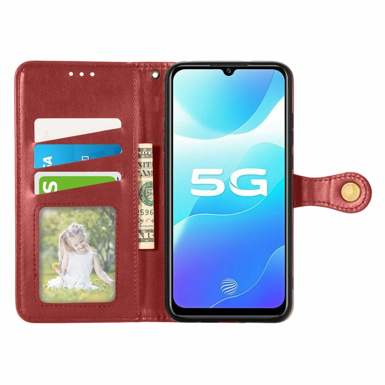 For vivo S7e Solid Color Leather Buckle Phone Case