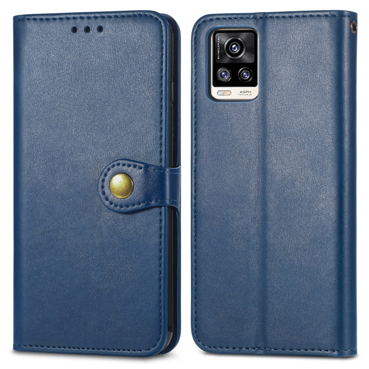 For vivo V20 2021 Solid Color Leather Buckle Phone Case