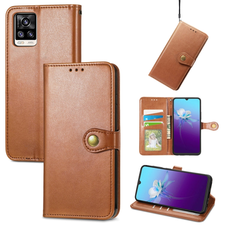 For vivo V20 2021 Solid Color Leather Buckle Phone Case