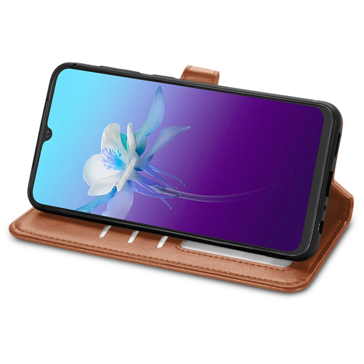 For vivo V20 2021 Solid Color Leather Buckle Phone Case