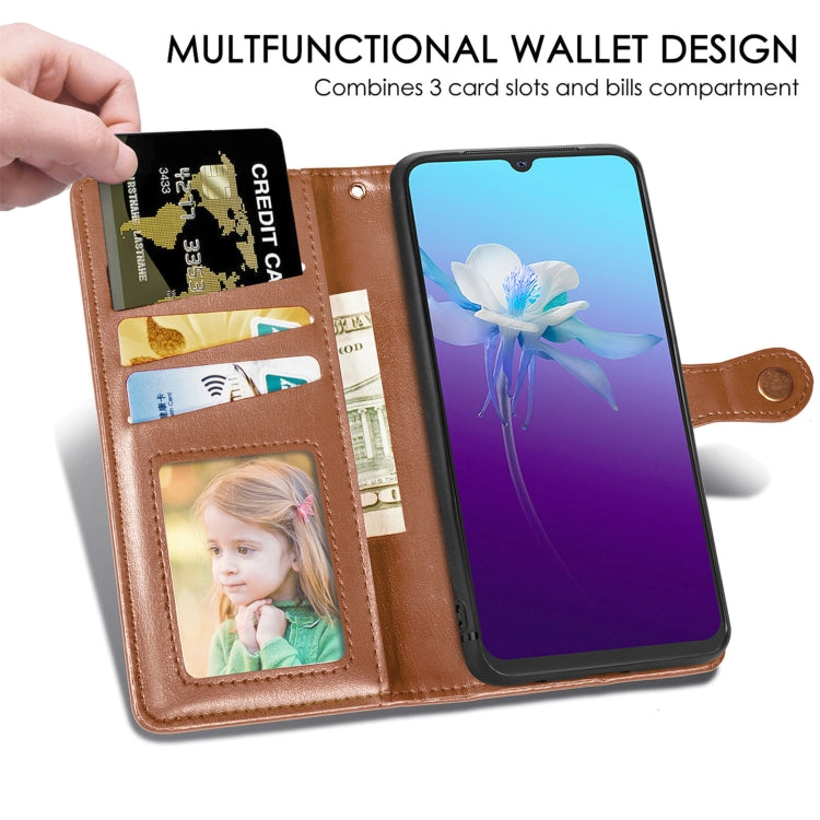 For vivo V20 2021 Solid Color Leather Buckle Phone Case