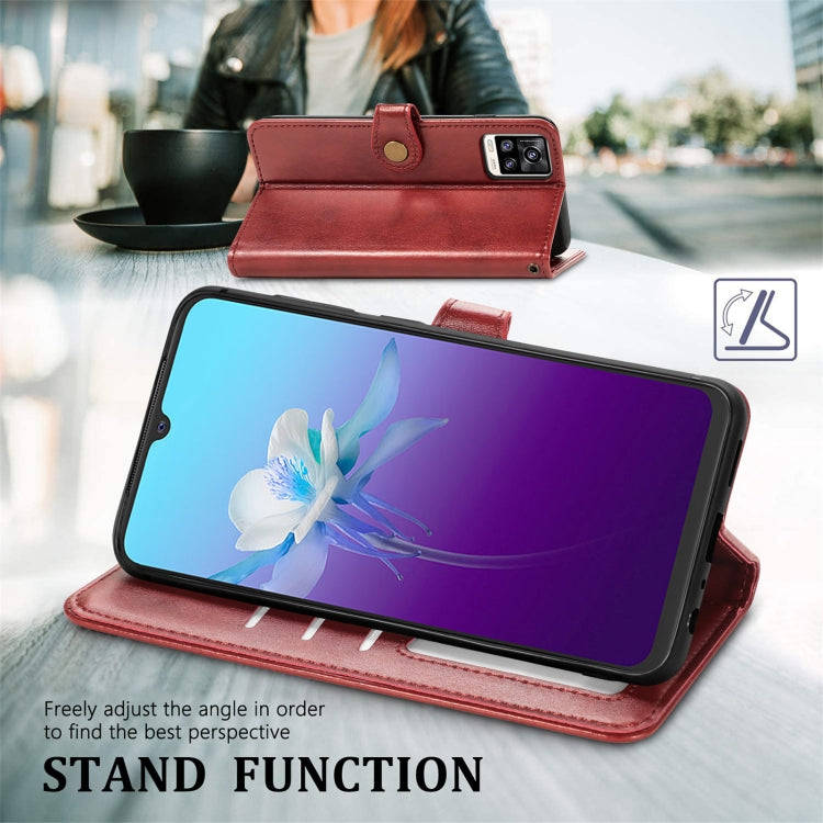 For vivo V20 2021 Solid Color Leather Buckle Phone Case