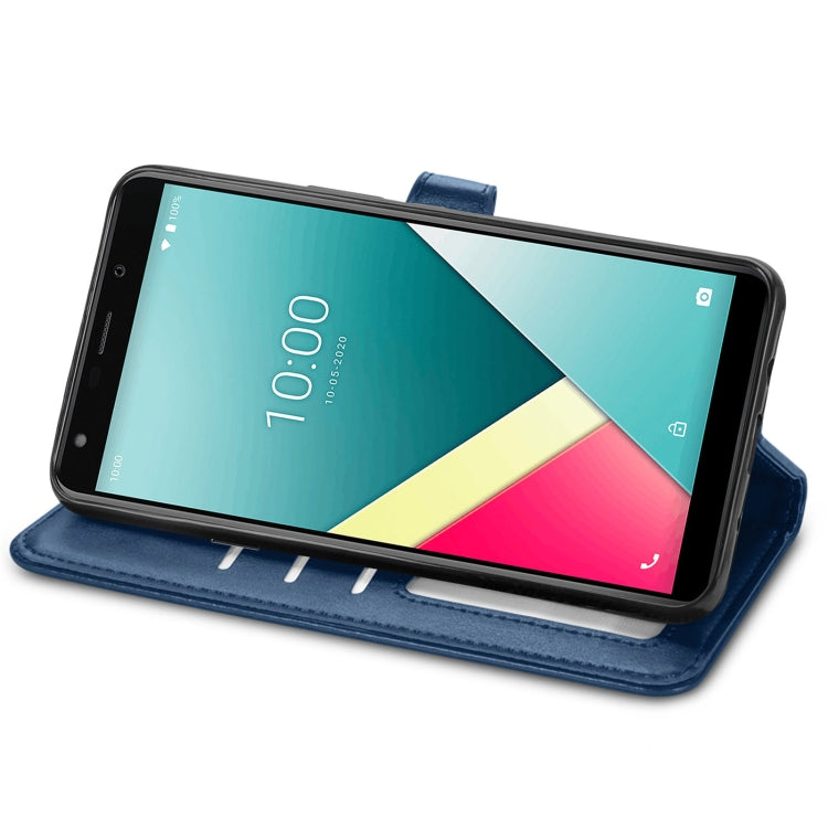 For Wiko Y61 Solid Color Leather Buckle Phone Case with Lanyard & Photo Frame & Card Slot & Wallet & Stand Function