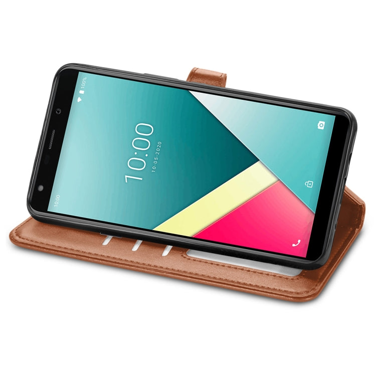 For Wiko Y61 Solid Color Leather Buckle Phone Case with Lanyard & Photo Frame & Card Slot & Wallet & Stand Function