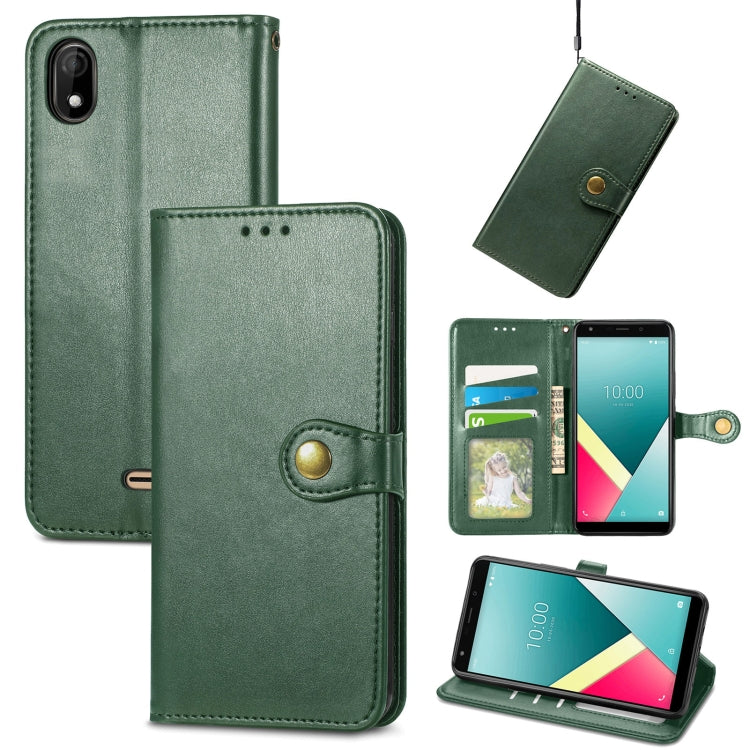 For Wiko Y61 Solid Color Leather Buckle Phone Case with Lanyard & Photo Frame & Card Slot & Wallet & Stand Function