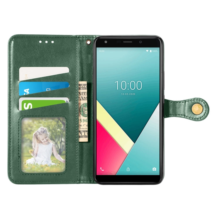 For Wiko Y61 Solid Color Leather Buckle Phone Case with Lanyard & Photo Frame & Card Slot & Wallet & Stand Function