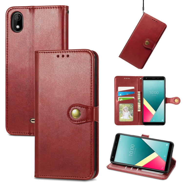 For Wiko Y61 Solid Color Leather Buckle Phone Case with Lanyard & Photo Frame & Card Slot & Wallet & Stand Function