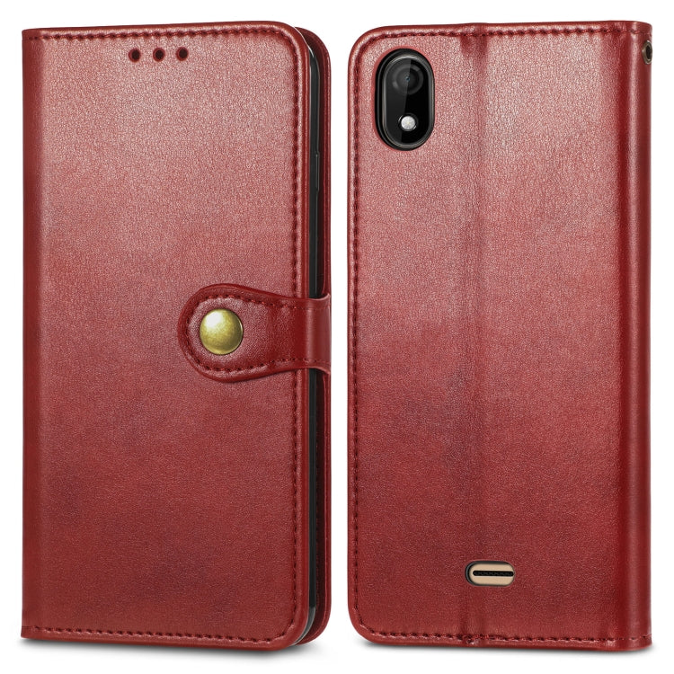 For Wiko Y61 Solid Color Leather Buckle Phone Case with Lanyard & Photo Frame & Card Slot & Wallet & Stand Function