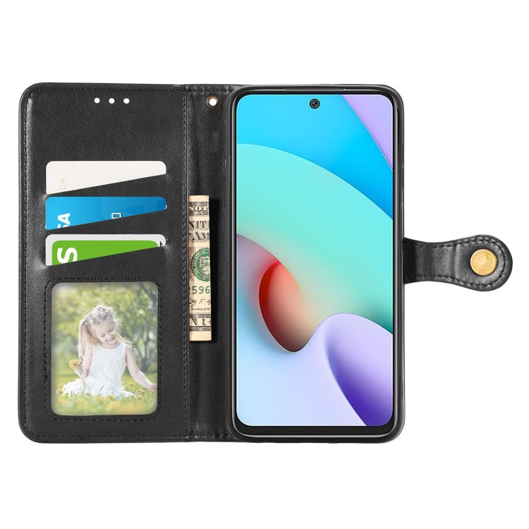 For Xiaomi Redmi 10 Solid Color Leather Buckle Phone Case with Lanyard & Photo Frame & Card Slot & Wallet & Stand Function
