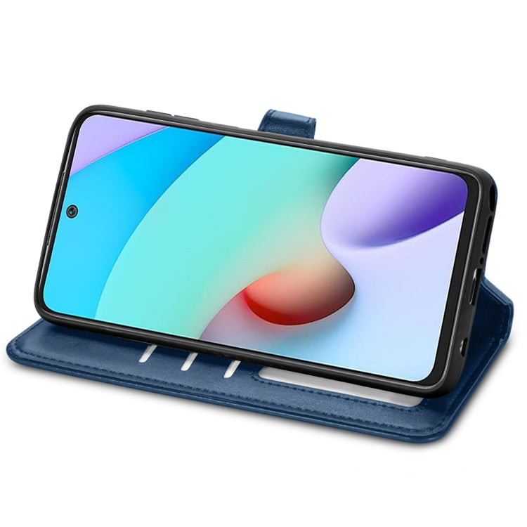 For Xiaomi Redmi 10 Solid Color Leather Buckle Phone Case with Lanyard & Photo Frame & Card Slot & Wallet & Stand Function