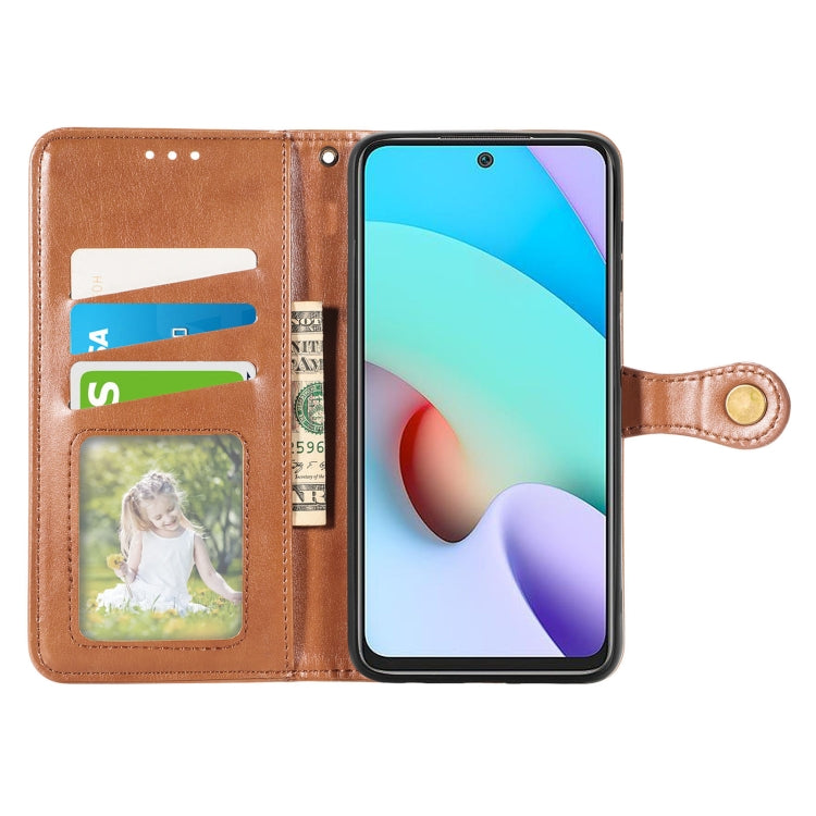For Xiaomi Redmi 10 Solid Color Leather Buckle Phone Case with Lanyard & Photo Frame & Card Slot & Wallet & Stand Function
