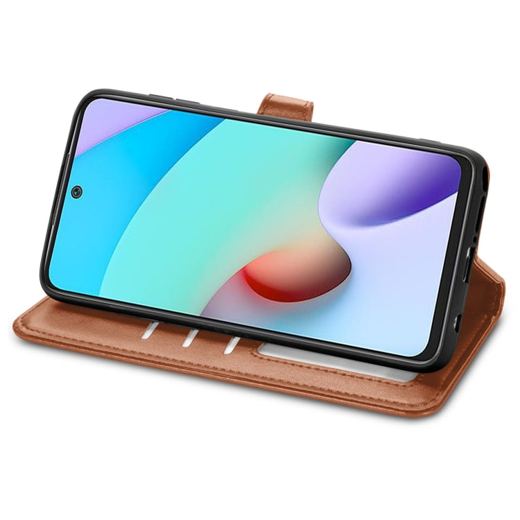 For Xiaomi Redmi 10 Solid Color Leather Buckle Phone Case with Lanyard & Photo Frame & Card Slot & Wallet & Stand Function