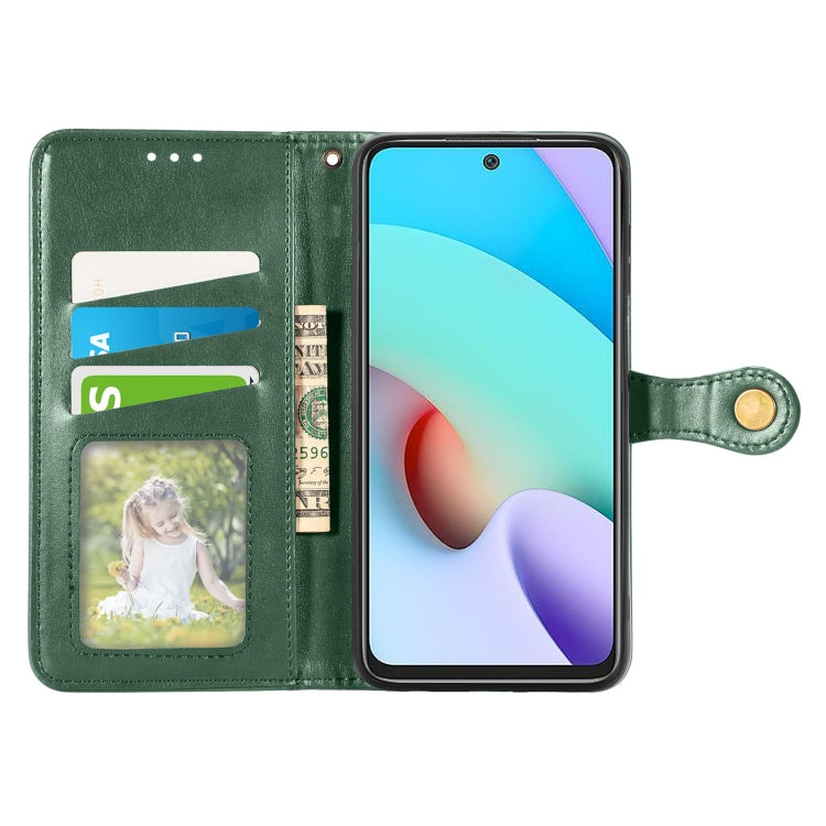 For Xiaomi Redmi 10 Solid Color Leather Buckle Phone Case with Lanyard & Photo Frame & Card Slot & Wallet & Stand Function