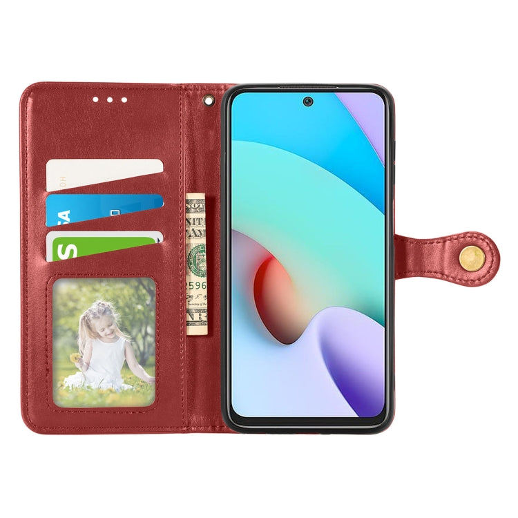 For Xiaomi Redmi 10 Solid Color Leather Buckle Phone Case with Lanyard & Photo Frame & Card Slot & Wallet & Stand Function