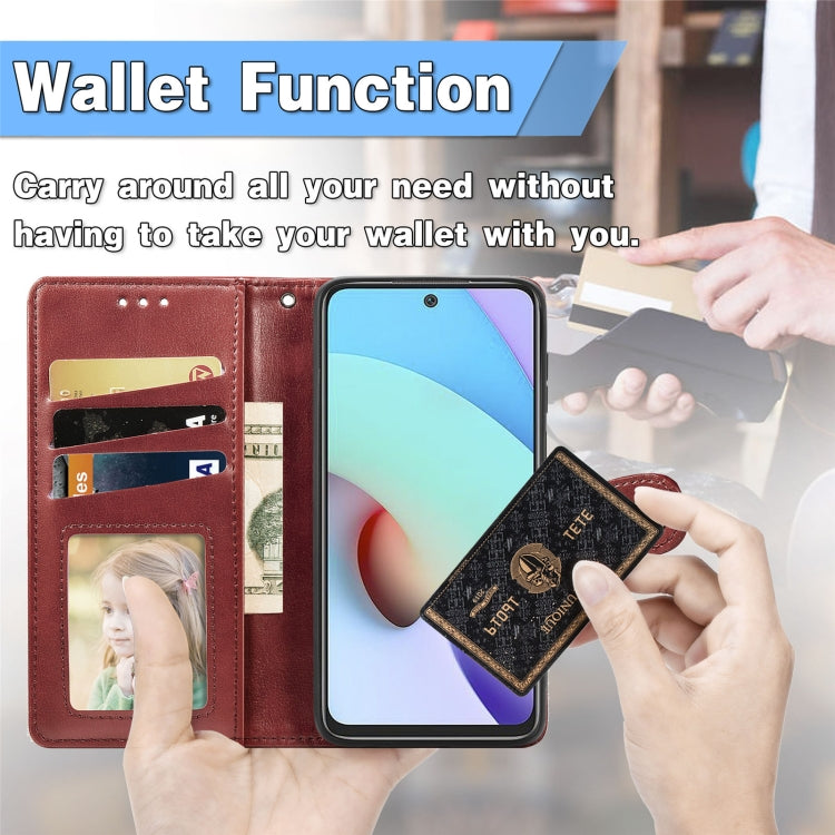 For Xiaomi Redmi 10 Solid Color Leather Buckle Phone Case with Lanyard & Photo Frame & Card Slot & Wallet & Stand Function