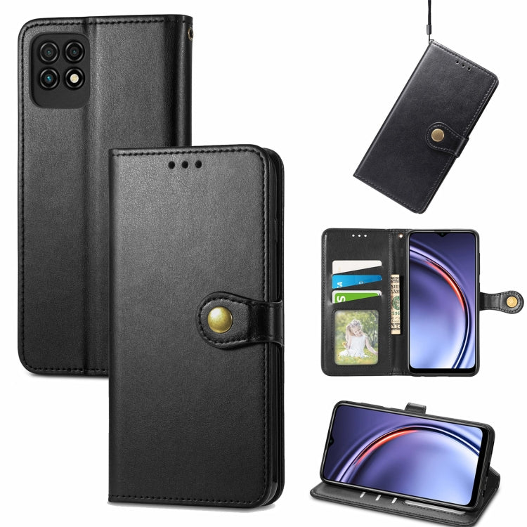For Huawei Maimang 10 SE Solid Color Leather Buckle Phone Case with Lanyard & Photo Frame & Card Slot & Wallet & Stand Function