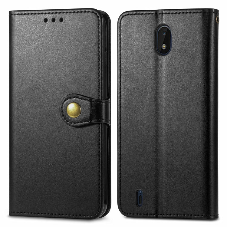 For Nokia C01 Plus Solid Color Leather Buckle Phone Case with Lanyard & Photo Frame & Card Slot & Wallet & Stand Function