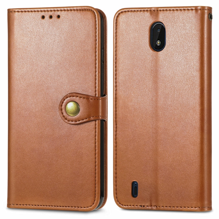 For Nokia C01 Plus Solid Color Leather Buckle Phone Case with Lanyard & Photo Frame & Card Slot & Wallet & Stand Function