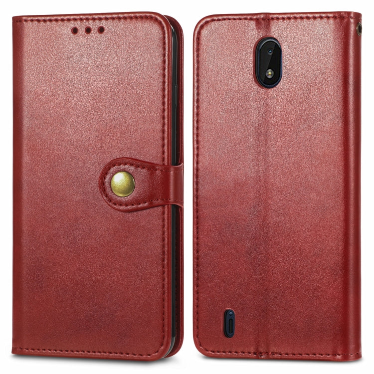 For Nokia C01 Plus Solid Color Leather Buckle Phone Case with Lanyard & Photo Frame & Card Slot & Wallet & Stand Function