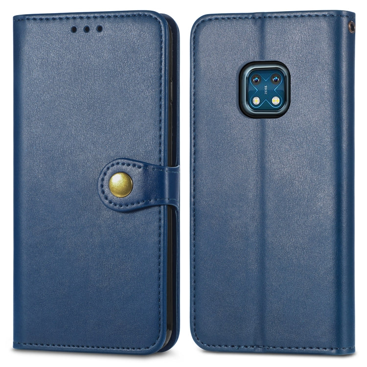 For Nokia XR 20 Solid Color Leather Buckle Phone Case with Lanyard & Photo Frame & Card Slot & Wallet & Stand Function