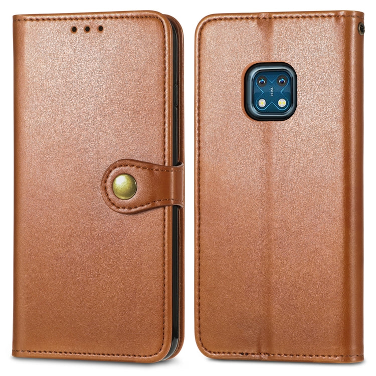 For Nokia XR 20 Solid Color Leather Buckle Phone Case with Lanyard & Photo Frame & Card Slot & Wallet & Stand Function