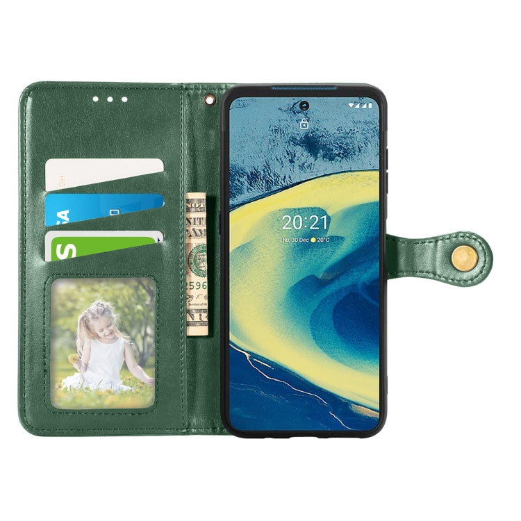 For Nokia XR 20 Solid Color Leather Buckle Phone Case with Lanyard & Photo Frame & Card Slot & Wallet & Stand Function