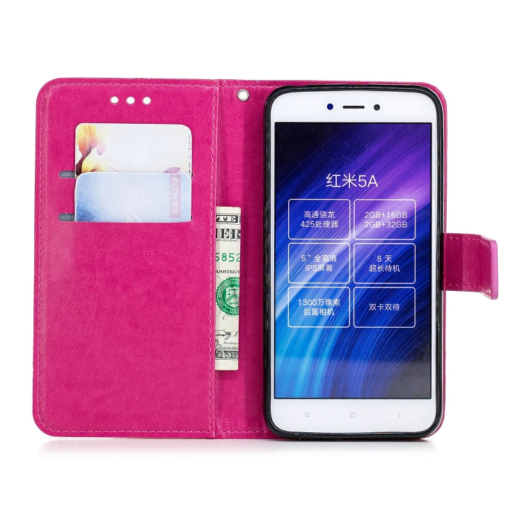 Diamond Encrusted Butterflies Love Flowers Pattern Horizontal Flip Leather Case for Xiaomi Redmi 5A , with Holder & Card Slots & Wallet & Lanyard