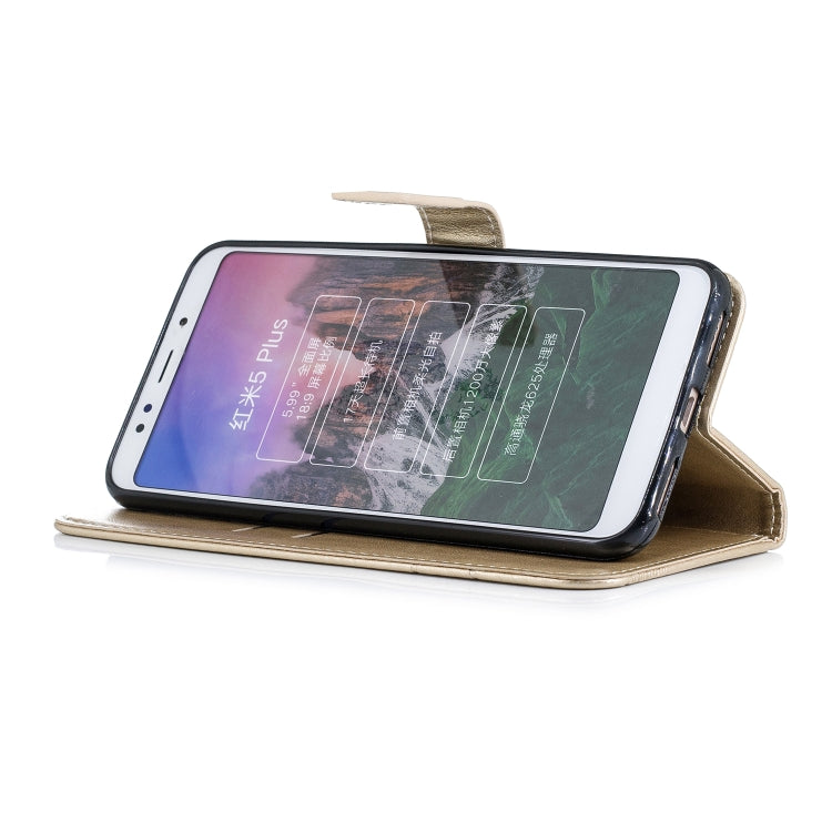 Plus Diamond Encrusted Butterflies Love Flowers Pattern Horizontal Flip Leather Case for Xiaomi Redmi 5 , with Holder & Card Slots & Wallet & Lanyard