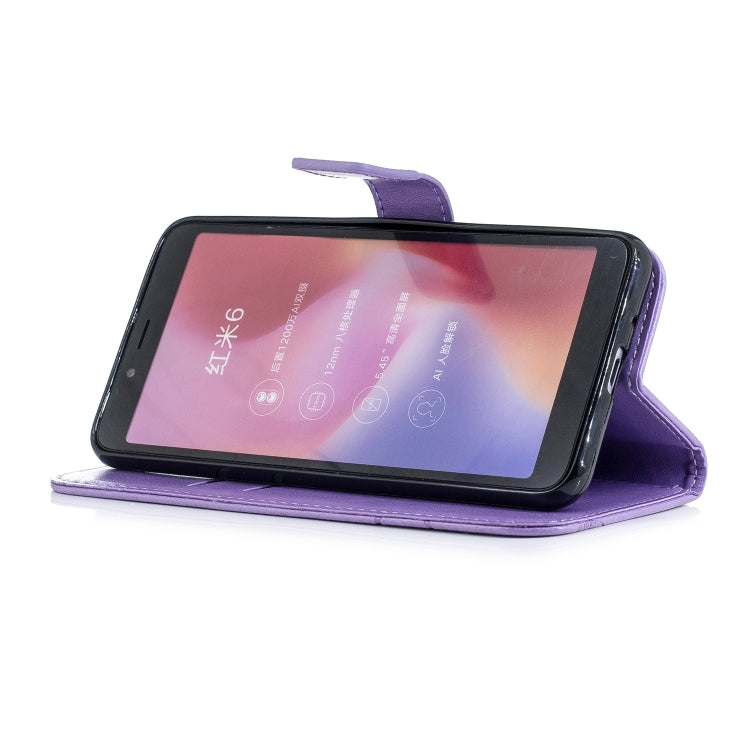 Diamond Encrusted Butterflies Love Flowers Pattern Horizontal Flip Leather Case for Xiaomi Redmi 6 , with Holder & Card Slots & Wallet & Lanyard