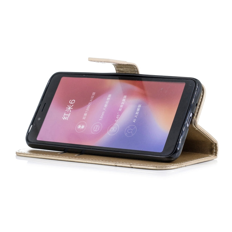 Diamond Encrusted Butterflies Love Flowers Pattern Horizontal Flip Leather Case for Xiaomi Redmi 6 , with Holder & Card Slots & Wallet & Lanyard