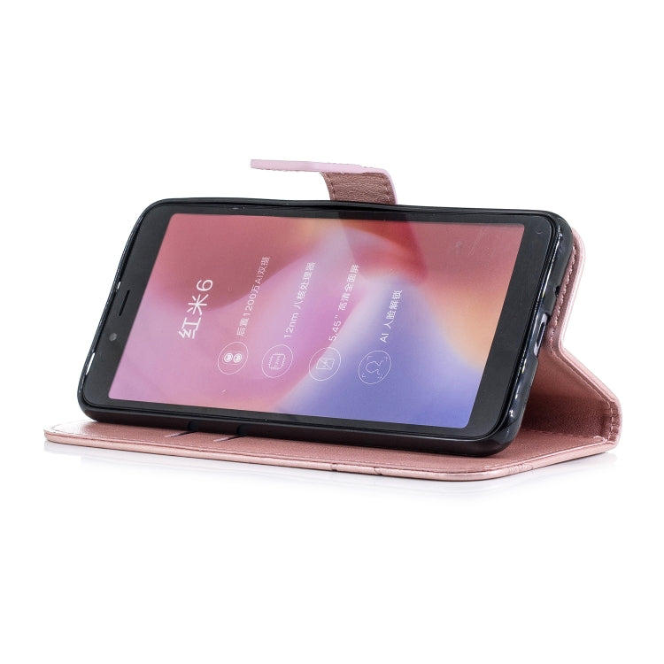 Diamond Encrusted Butterflies Love Flowers Pattern Horizontal Flip Leather Case for Xiaomi Redmi 6 , with Holder & Card Slots & Wallet & Lanyard