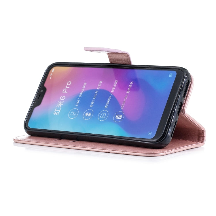 Diamond Encrusted Butterflies Love Flowers Pattern Horizontal Flip Leather Case for Xiaomi Redmi Note 6 Pro , with Holder & Card Slots & Wallet & Lanyard