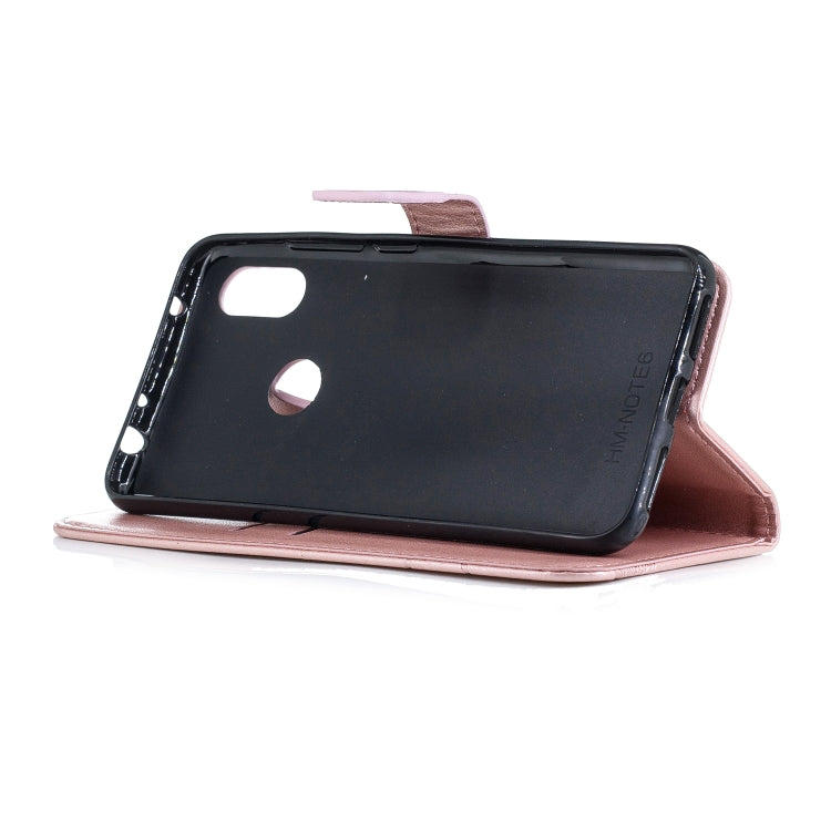 Diamond Encrusted Butterflies Love Flowers Pattern Horizontal Flip Leather Case for Xiaomi Redmi Note 6 , with Holder & Card Slots & Wallet & Lanyard