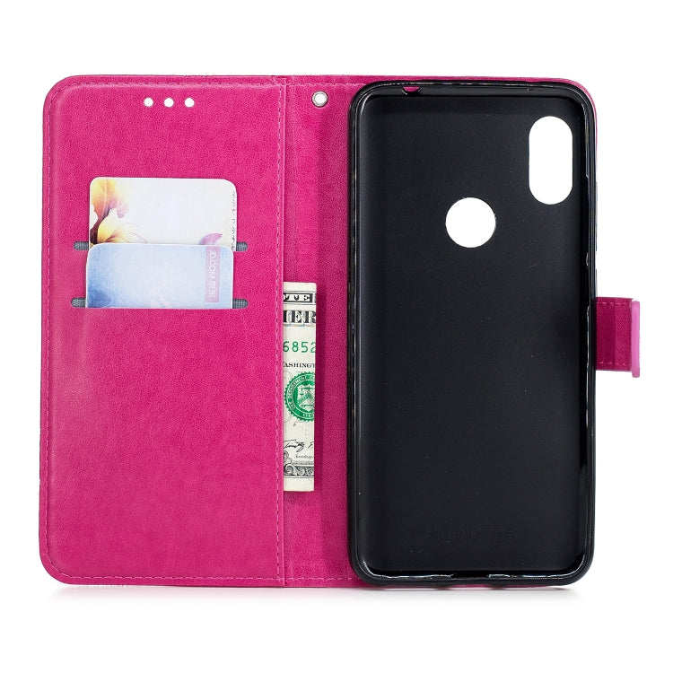 Diamond Encrusted Butterflies Love Flowers Pattern Horizontal Flip Leather Case for Xiaomi Redmi Note 6 , with Holder & Card Slots & Wallet & Lanyard