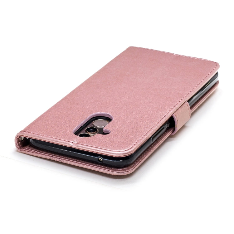 Diamond Encrusted Butterflies Love Flowers Pattern Horizontal Flip Leather Case for Huawei Mate 20 Lite , with Holder & Card Slots & Wallet & Lanyard