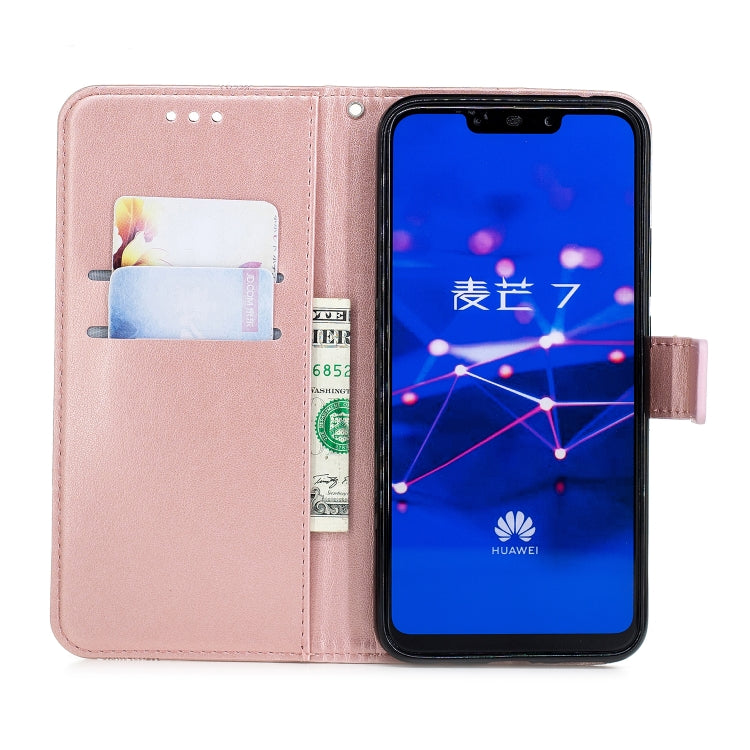 Diamond Encrusted Butterflies Love Flowers Pattern Horizontal Flip Leather Case for Huawei Mate 20 Lite , with Holder & Card Slots & Wallet & Lanyard