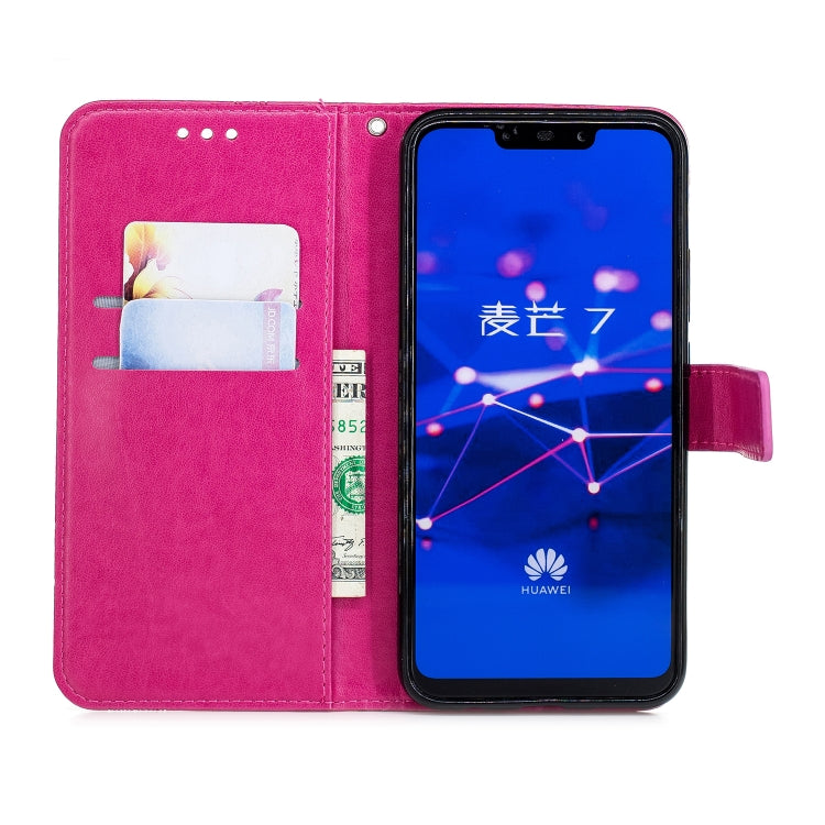 Diamond Encrusted Butterflies Love Flowers Pattern Horizontal Flip Leather Case for Huawei Mate 20 Lite , with Holder & Card Slots & Wallet & Lanyard