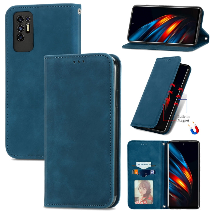 For TECNO Pova 2 Retro Skin Feel Business Magnetic Horizontal Flip Leather Case with Holder & Card Slots & Wallet & Photo Frame