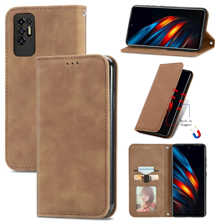 For TECNO Pova 2 Retro Skin Feel Business Magnetic Horizontal Flip Leather Case with Holder & Card Slots & Wallet & Photo Frame