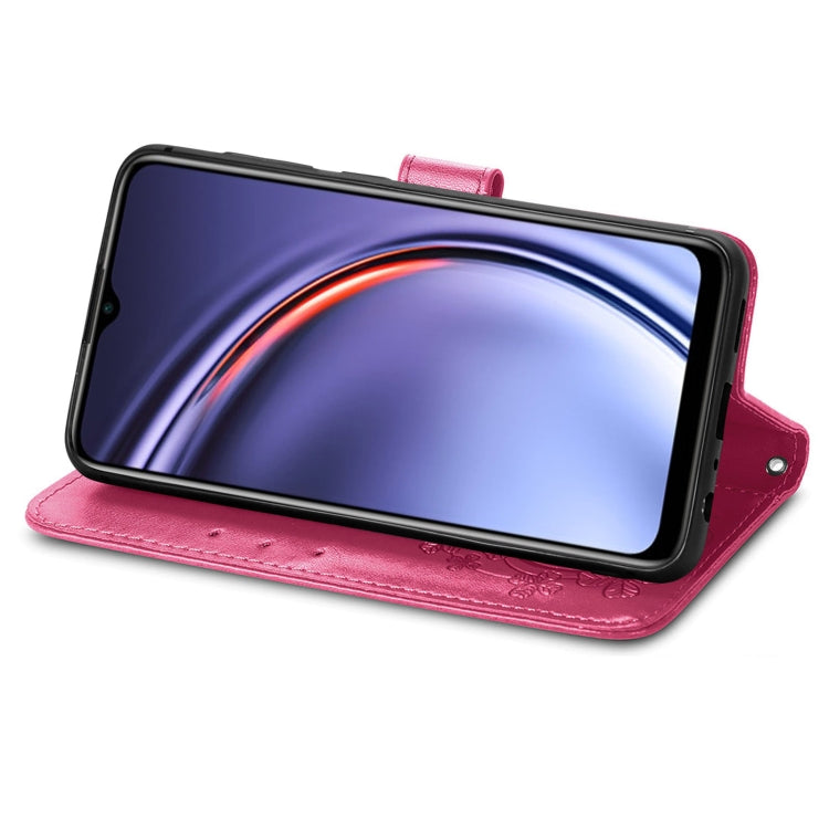 For Huawei Maimang 10 SE Four-leaf Clasp Embossed Buckle Mobile Phone Protection Leather Case with Lanyard & Card Slot & Wallet & Bracket Function