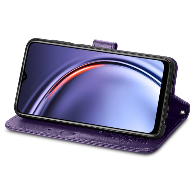 For Huawei Maimang 10 SE Four-leaf Clasp Embossed Buckle Mobile Phone Protection Leather Case with Lanyard & Card Slot & Wallet & Bracket Function