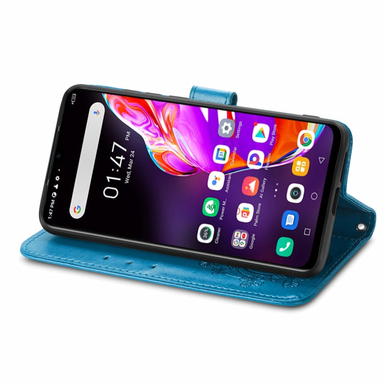 For Infinix HOT 10T Four-leaf Clasp Embossed Buckle Mobile Phone Protection Leather Case with Lanyard & Card Slot & Wallet & Bracket Function