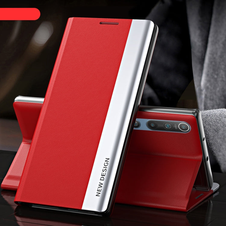 For Xiaomi Mi 10 / Mi 10 Pro Side Electroplated Magnetic Ultra-Thin Horizontal Flip Leather Case with Holder