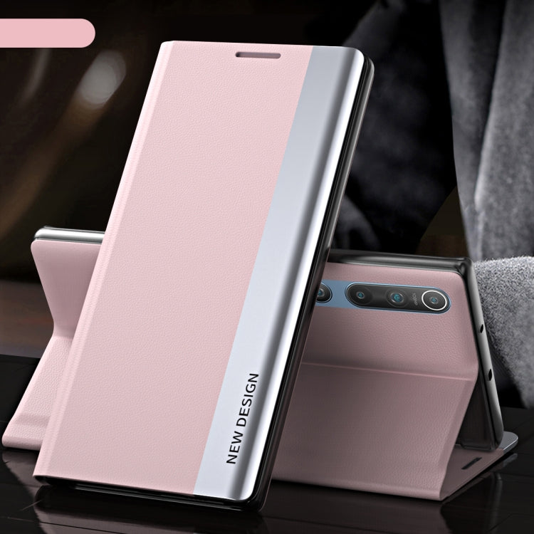 For Xiaomi Mi 10 / Mi 10 Pro Side Electroplated Magnetic Ultra-Thin Horizontal Flip Leather Case with Holder